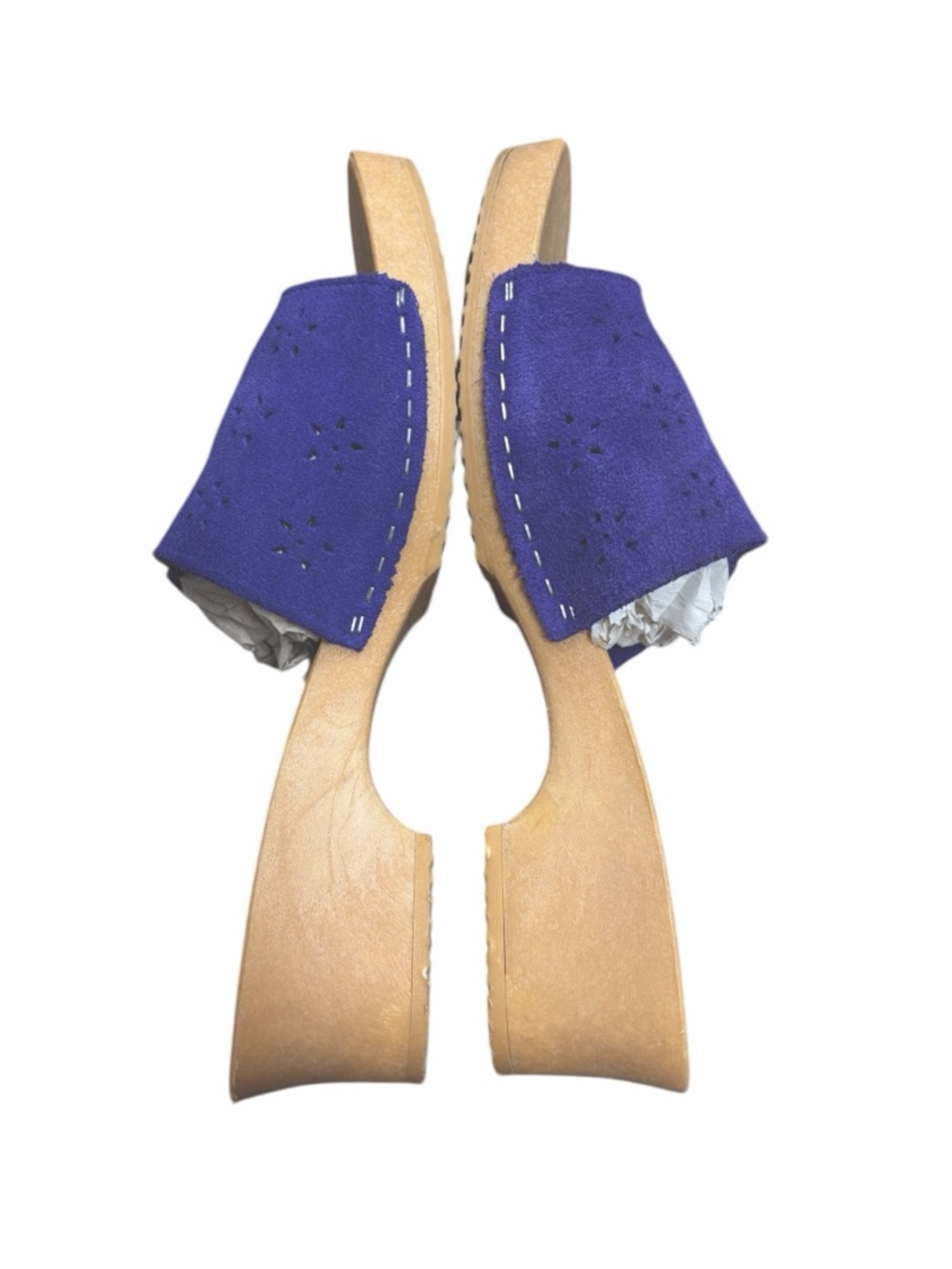 Vintage Y2K Purple Suede Slide Sandals - Size 8